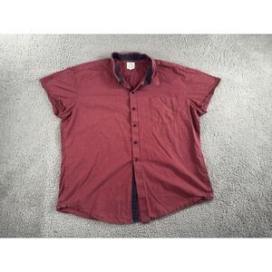 WRK Button Up‎ Shirt Men 2XL Geometric Short Sleeve